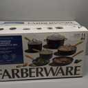 Farberware Forged Induction Ceramic Nonstick Pots and Pans Set with Lids and Kitchen Cooking Tools - Dishwasher Safe, Suitable for All Stovetops, 12 Piece Cookware Set - Black and Gold