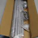 SMODBRODRE Curtain Rods for Window 32 to 120, Silver 5/8 inch Splicing Single Window Curtain Rod Set with Brackets