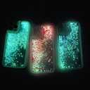 Miagon Luminous Effect Moving Quicksand Back Case Cover for iPhone 16 Plus,Noctilucent Glow in The Dark Flowing Glitter Sparkle Liquid Clear Bumper