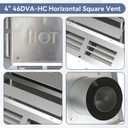 4" x 6-5/8" 46DVA-HC Horizontal Square Termination Fit for Direct Vent Gas Stoves or Fireplaces Vent