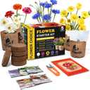 Indoor Daisy Garden Starter Kit with Gardening Tools - Planter Bags, Markers, Soil Disks and Shears, Home Gardening Gifts for Women Men Plant Lovers