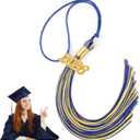 2026 Graduation Tassel, Blue and Gold Tassel for Cap Decorations for Graduation with 2026 Gold Charm, Tassels for Grad Cap Decorations Gifts, Class of 2026 Tassels Gifts Grad Decoration