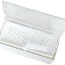 Medical Instrument Sterilizer Box Plastic Tools Cold Sterilization Tray Storage Organizer for Dental, Medical Tool, Tatoo, Nail. (White)