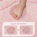 BEQHAUSE Bathroom Rugs Nonslip Bath Mat Soft & Absorbent Shaggy Bathroom Mats for Bathrooms Machine Washable Bath Rug for Shower Sink and Bathtub, Pink, 20"x32"