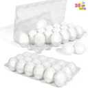 JOYIN 36 Pcs Easter White Wooden Egg, Fake Eggs Plain Decorating for DIY Paint Your Own Egg Decor, Easter Craft, Basket Stuffers, School Activities Supplies
