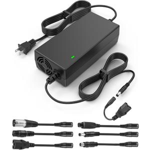 54.6V 2A Charger with 7 in 1 Plugs Output Heads, for 48V-54.6V Li-ion Battery, Replacement for Razor/Jetson/Voyage, gotrax, ninebot Series