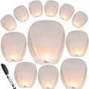 20 White Paper Lanterns are an Ideal Choice for Holiday Events, Gatherings, Outdoor Bonfire Parties, and Celebrations.