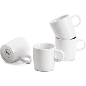 Sweese 3.5oz Porcelain Espresso Cups Set of 4, Mini Coffee Mugs Demitasse Cups - White, 3.5 Fluid Ounces