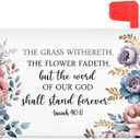 TOUNER The Grass Withereth The Flower Fadeth Bible Verse Mailbox Covers, Christian Magnetic Letter Box Wrap, Christian Jesus Post Box Decor for Outdoor Garden Yard, Mailbox Decor Gifts for Friends
