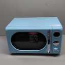 Galanz GLCMKA07BER-07 Retro Microwave Oven, LED Lighting, Pull Handle Design, Child Lock, Bebop Blue, 0.7 cu ft (.7 cu ft, Blue)