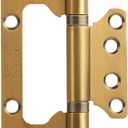 VOLUKA 12 Pack Non-Mortise Door Hinges - Easy to Install, 4" × 3" Stainless Steel Door Hinges - Smooth Movement and Heavy Duty, Brass