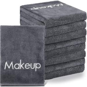 Shimeyao 20 Pack Makeup Towels Gray Makeup Washcloths for Face Microfiber Remover Cloth 13x13 Inch Quick Dry Face Towels for Cleansing Hand