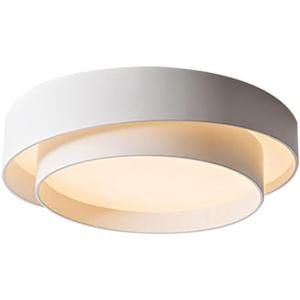 Creative Round Double-Layer Wrought Iron Ceiling Lamp, LED Flush Mount Ceiling Light, Three-Tone Lamps, Acrylic Lampshade Flat Lamp, Interior Decoration Lighting Fixtures