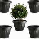 2x5 Pack 18 Inch Large Plant Pots, Plastic Planters for Outdoor Plants
