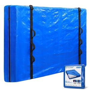 TICONN Mattress Bags for Moving, Heavy Duty Cali King Mattress Cover Storage Bag with Full-Around Handle and Adjustable Buckles (Blue, Cali King)