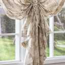 jinchan Lined Linen Floral Curtains for Living Room, 84 Inch Length Printed Flower Farmhouse Patterned French Country Back Tab Taupe Window Drapes Set Privacy Bedroom Curtains, 2 Panels