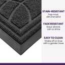 DEXI Front Door Mat Outside Entrance, Heavy Duty Non Slip Low Profile Doormat for Entryway, Trap Dirt and Moisture Welcome Mats, Easy Clean, Patio, Garage, 3x2, Grey