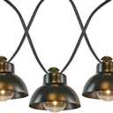 Novelty Lights 11 Feet 10 Light Decorative LED G40 Outdoor Bell Lampshade String Lights with Metal Shades for Patio, Yard, or Gazebo