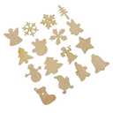 40pcs Creative Wooden Xmas Pendant Christmas Tree Hanging Decor DIY Wooden Pendant for Xmas Door Wall (Random Mixed Pattern)