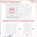 60 Sheets Pre-Folded Vellum Jackets for 5x7 Invitations,White Floral Vellum Paper 5x7 Jackets,Translucent Invitation Sleeve Wraps Floral Paper Envelope Liners for Wedding Baby Shower Invitations Cards