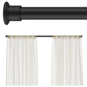 Tension Curtain Rod by EZFurni, 28 to 42 Inch, Adjustable Curtain Rods No Drilling, Heavy Duty tension Rod, AntiSlip Spring Loaded Curtain Rods for Window, Closet, Door, Black