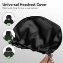 Headrest Covers for Cars Satin Universal Car Headrest Covers 2pcs for Hair Protection Adjustable and Reusable Anti-Dirty Flexible Hear Rest Cover for Auto Cars Trucks Black