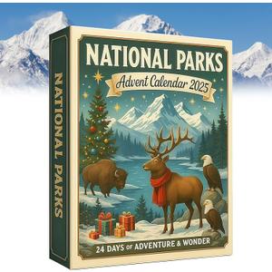 Advent Calendar 2025, 24 Days National Parks Ornaments Advent Calendars, Surprise Christmas with Fun Knowledge and Outdoor Themes