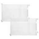 2-Pack Retractable Baby Gate for Stairs-33Height, Expands up to 55Width-Safety Gate for Infants, Toddlers, Dogs & Pets-Easy Install, Secure Closure, White Mesh Design for Indoor & Outdoor Use