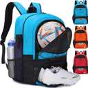 Soccer Bag-Soccer Backpack&Backpack for & Football Volleyball & Basketball,with Ball Compartment and Separate Cleat (Blue)