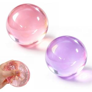 2 Pack Coconut Oil Squishy,Coconut Oil Stress Ball Squishy Stress Ball Malleable Clear Jelly Texture,Slow Rising and Non-Sticky Easy Clean,Anxiety Relief Focus Fidget Toy for Work Study Relaxation