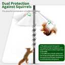 2-in-1 Squirrel Baffle for Bird Feeder Pole Shepherds Hooks with 40" Spikes Set, 19" Dia Raccoon Buster Cone, Bird House Guard for Outdoors Stand Mount & Hanging,Rust Chew Proof Heavy Duty ABS (Black)