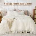 JOLLYVOGUE Cream Queen Comforter Set,3pcs Seersucker Comforters Queen Size
