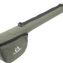 M MAXIMUMCATCH Maxcatch Fly Fishing Rod Case with Reel Pouch, Complete Protection Bag for 9FT 2/4 Piece Rods (Green, For 7.5' 4sec Fly Rod Length: 25.9'')