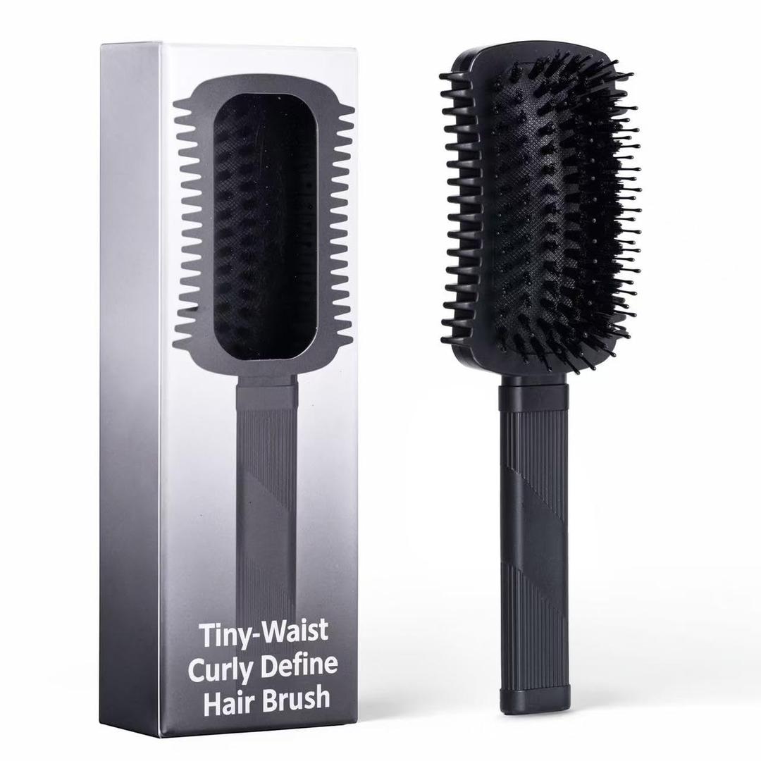 Curly Hair Brush Defining, Volume Curl Defining Brush for Detangling Shaping and Styling Women's Curls to Reduce Pulling (Black 1PC)