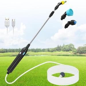 Battery Powered Sprayer Wand, 23.6" Telescopic Wand with 10FT Hose for Garden Spraying (3 Nozzles)