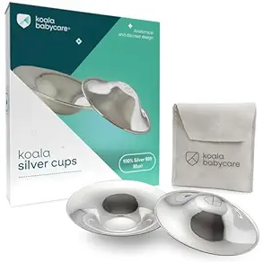Koala Babycare The Original Nursing Cups 100% Silver – Nipple Shields for Nursing Newborn  Breastfeeding Essentials Protect and Soothe Cracked Nipples  Maxi Size