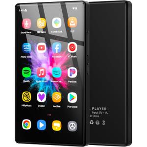 96GB MP3 Player with Android 13 OS, 5" MP3 Player with Bluetooth and WiFi, 1080P HD MP4 Player, Music Player Preloaded with Spotify, Audible, and Play Store