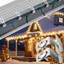 Tandefio Christmas Light Hooks for Gutter Guards Metal Christmas Light Clips for Outdoor, Screws Included, Compatible with Most Gutter Guards, Adjustable Fixing Position(50 Count)