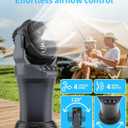 AVV Portable Misting Fan with RGB Ambient Light- 2L Water Tank, 4 Speeds & Spray Mist Fan, 30000mAh Rechargeable Misting Fans for Outdoor/Indoor Fans for Camping, Patio, Garden, Grey-Black