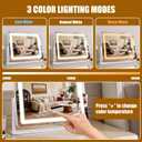 Vanity Mirror with Lights 22"×17", Large LED Makeup Mirror with Light, Smart Touch with 3-Color Lighting, Dimmable, 360° Rotation, Desk Mirror, Vanity Mirror Tabletop (White)