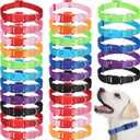 Amylove 27 Pcs Dog Collar Bulk Adjustable Nylon Puppy Collar for Small Medium Large Dogs Multiple Pet with Quick Release Buckle for PET Travel Walk Daily(Large, Cute Colors)