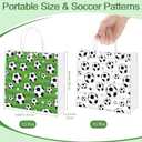 MIMIND 30 Pieces Soccer Gift Bags with Handles PVC Clear 8 x 8 x 3.15 Inch Soccer Goodie Bags Sport Themed Party Favor Treat Bag for Team Birthday Holiday Party Supplies