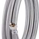 Short Garden Hose, 10ft x 5/8" ID Leader Hose with 3/4 GHT Female to Female Brass Connector, 304 Stainless Steel Heavy-Duty Water Hose for Garden Watering Car Pet Cleaning (OD 15/16")