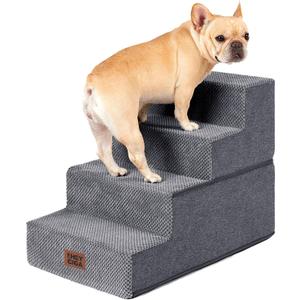 EHEYCIGA Dog Stairs for Bed 18" H, 4-Step Dog Steps for High Bed, Pet Steps for Small Dogs and Cats, Non-Slip Balanced Pet Ramp Indoor, Grey