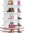 VASAGLE 7-Tier Rotating Shoe Rack Tower, Free Standing, 23.6"Dia. x 63.8"H