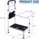 Bed Step Stool with Non-Slip Handrail, 400 Lbs Weight Capacity,  Product Dimensions 25.16"W x 44.88"H, Adjustable Height Bed Step with Non-Slip Surface & Storage Pocket, Bed Step Stool for Elderly, Pregnancy & Limited Mobility