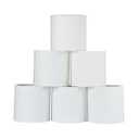 LAMPWELL MEMO Clip-on Chandelier Fabric Lamp Shades, Set of 6, Small Drum, 5.2"×5.2"×H5.2", Linen, Handmade, Modern Trendy Decorative, ONLY FOR CANDLE BULB, White