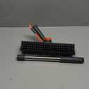 Floor Scrub Brush with Long Handle, 3 in 1 Scrape and Heavy-Duty Stiff Bristle Scrubber Brush for Cleaning Shower Bathroom, Patio, Pool, Garage, Kitchen, Wall and Deck (Gray, 1 Pack)