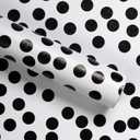 17.3x480 Black and White Polka-Dot Wallpaper Self-Adhesive Contact Paper Moire Dot Peel and Stick Decorative Wallpaper Spots Contact Paper for Walls Bedroom Living Room Nurseryls