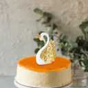 Veemoon 1 Pair Crown Swan Cake Topper Small Swan Figurine Bird Cake Decoration Creative Couple Statue Plastic Wedding Animal Ornament Gilded Bird Sculpture for Home Car Decor Party Celebrations